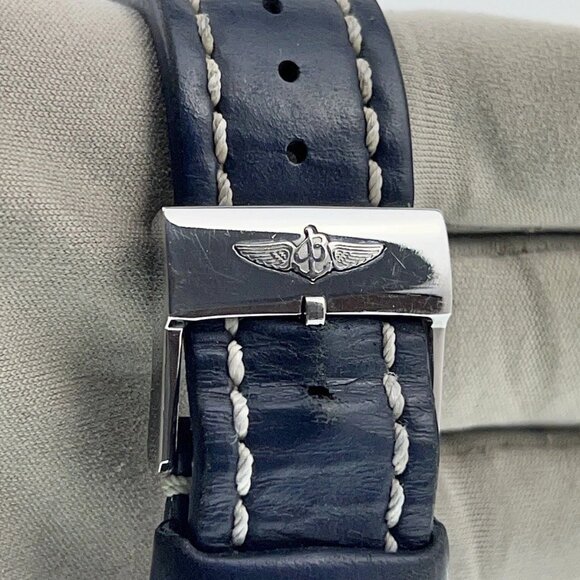 Breitling Transocean Stainless Steel Blue Dial 46mm Automatic Men's Watch AB0510 - Picture 7 of 9